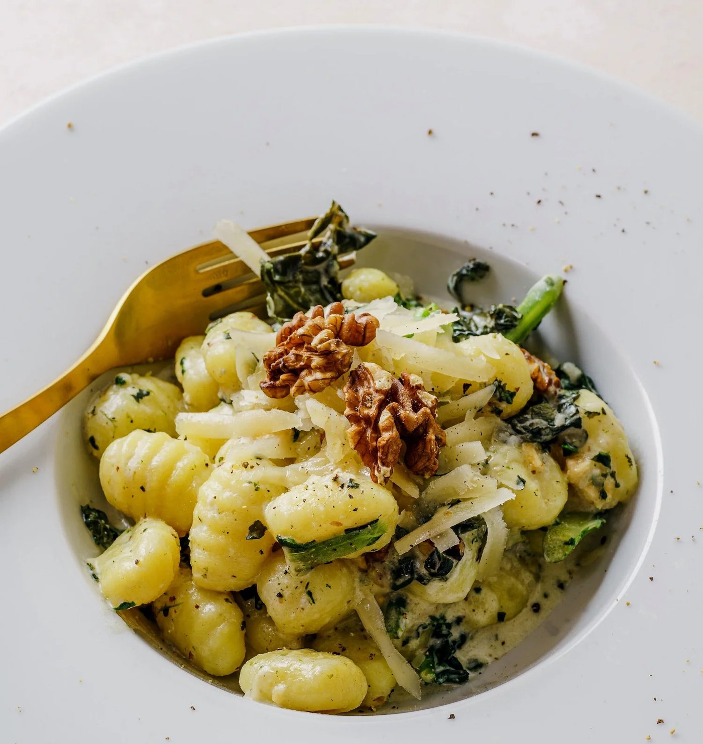 Creamy Spinach Gnocchi with BioCheese Grated Parmesano