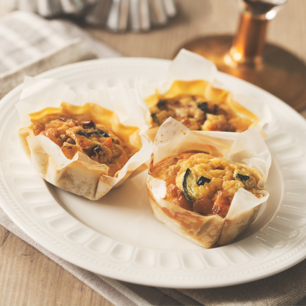 Mini vegetable quiches with BioCheese feta